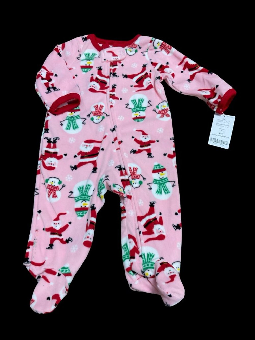 Pink Christmas Print Fleece Sleeper